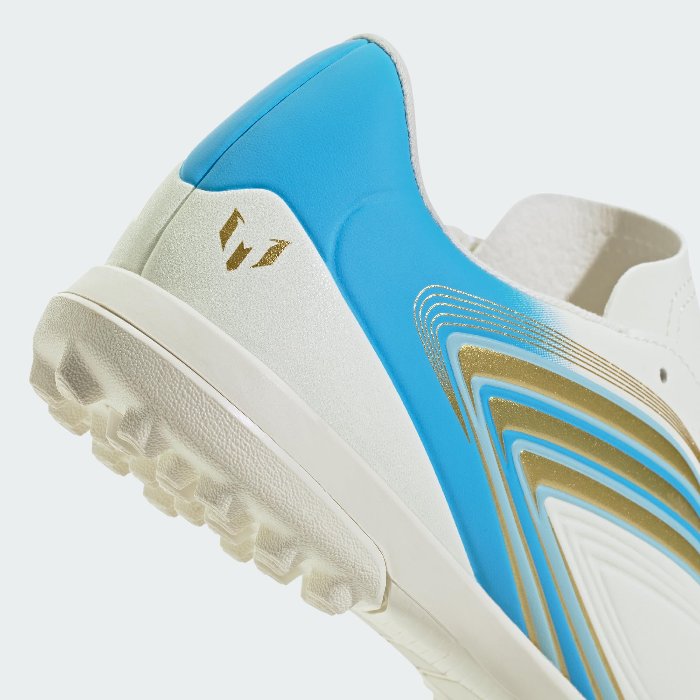 adidas Uniseks F50 Messi Club Turf Football Boots Shoes, ivory/semi blue burst/icey blue, 38 2/3 EU