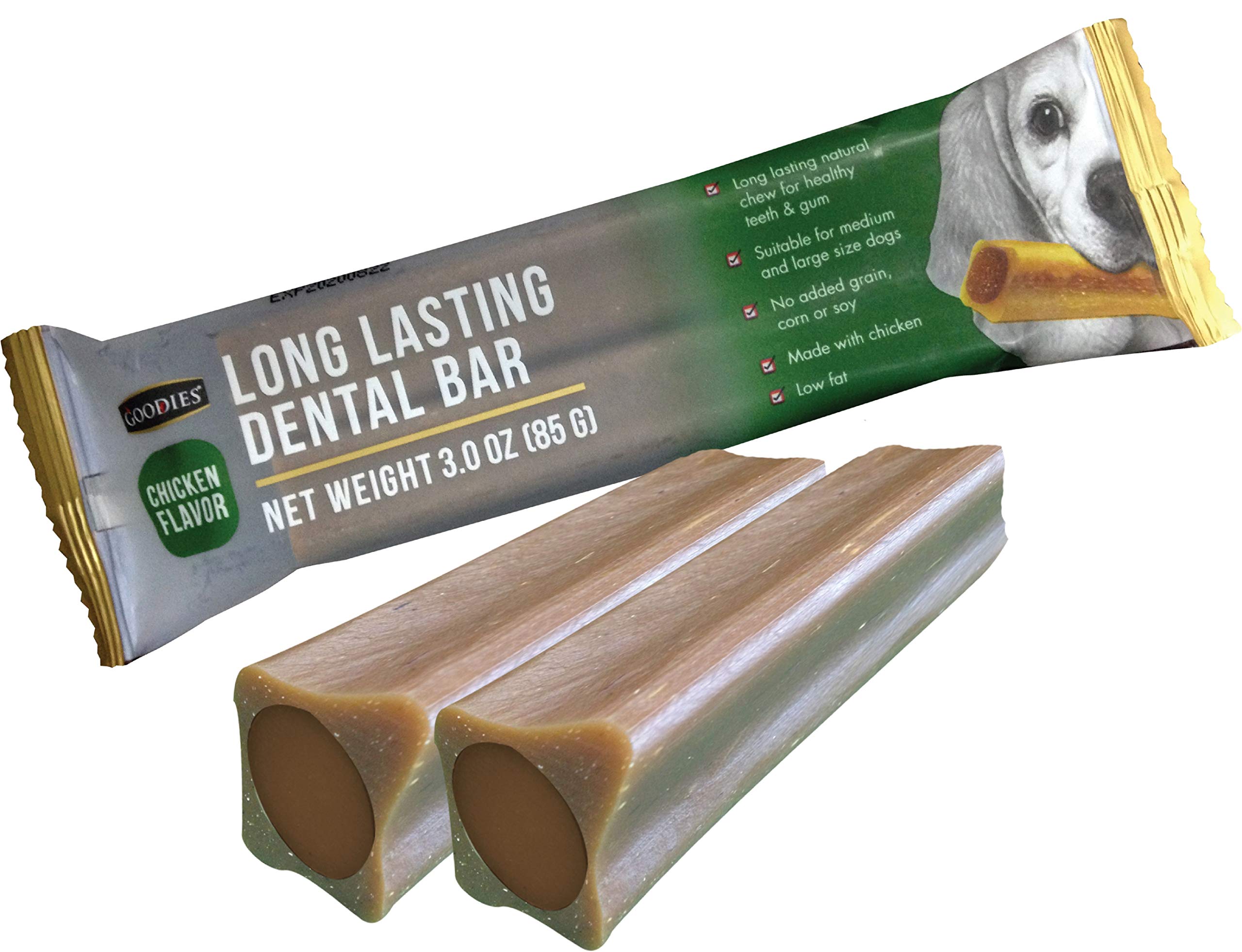 Goodies Dog Treats Long Lasting Dental Bar, Made of Tapioca Starch, Free from Grain, Corn or Soy, Promote Healthy Gums & Teeths, Chicken Two Piece (18 x 85g) Sold by DogsNCats (B08SM8NWB3) Amazon Price History, Amazon Price Tracker