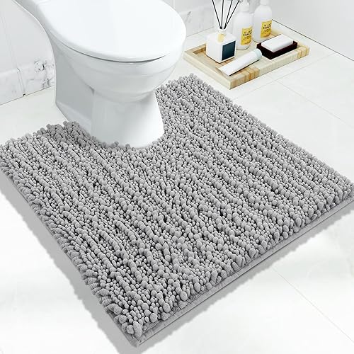 Miniatura 12 de Yimobra Alfombras de baño grandes antideslizantes lavables de 36 x 24 pulgadas, tapete de baño de chenilla ultra suave y absorbente, alfombra de