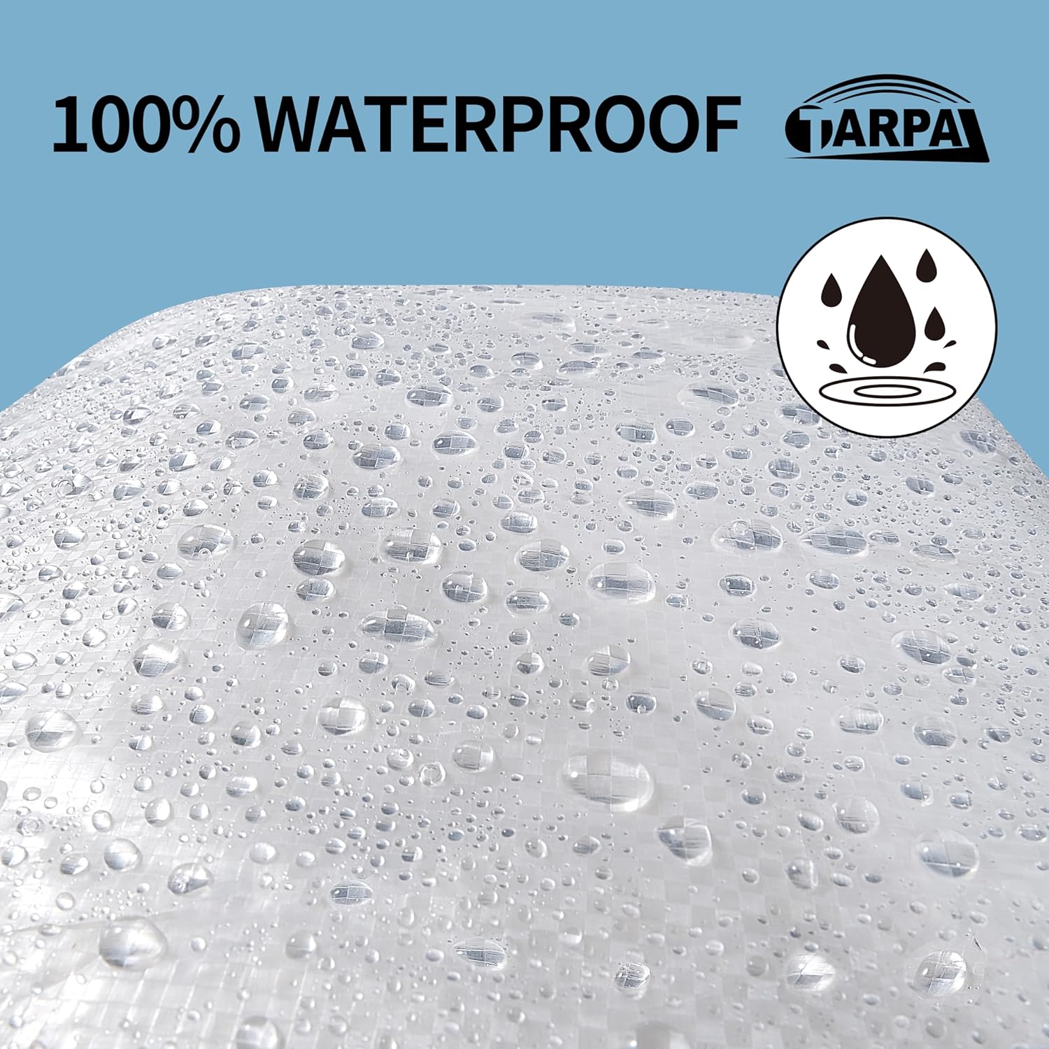 TARPAL 12'x25' Semi Clear White Tarp Waterproof Green House Cover with Grommets 7.5mil Clear Poly tarps for Gardening,Farm, Garden,Chicken Coops，Outdoor