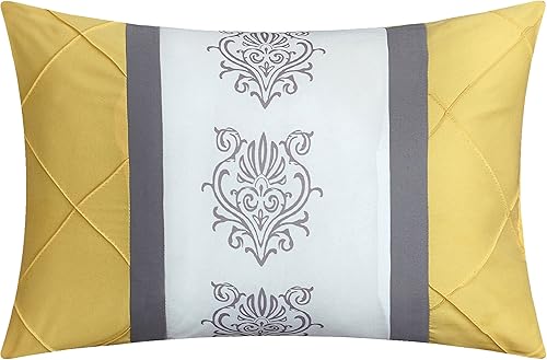 Miniatura 5 de Juego de ropa de cama de 10 piezas Chic Home con edredón con cierre fruncido para cama king todo en una bolsa