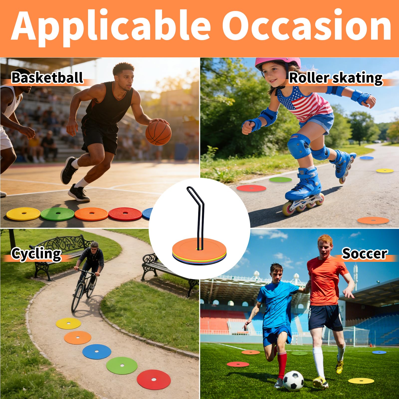 Disques De Marquage: 25 Pièces Marqueurs Sol Football Antidérapants pour Entraînement D’Agilité Et De Vitesse, Diamètre 15 cm, PE Flexible, Séances De Football pour Clubs Et Entraîneurs