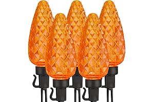 Brizled C9 Orange Halloween Lights: Illuminate Your Halloween with Eerie Ambiance
