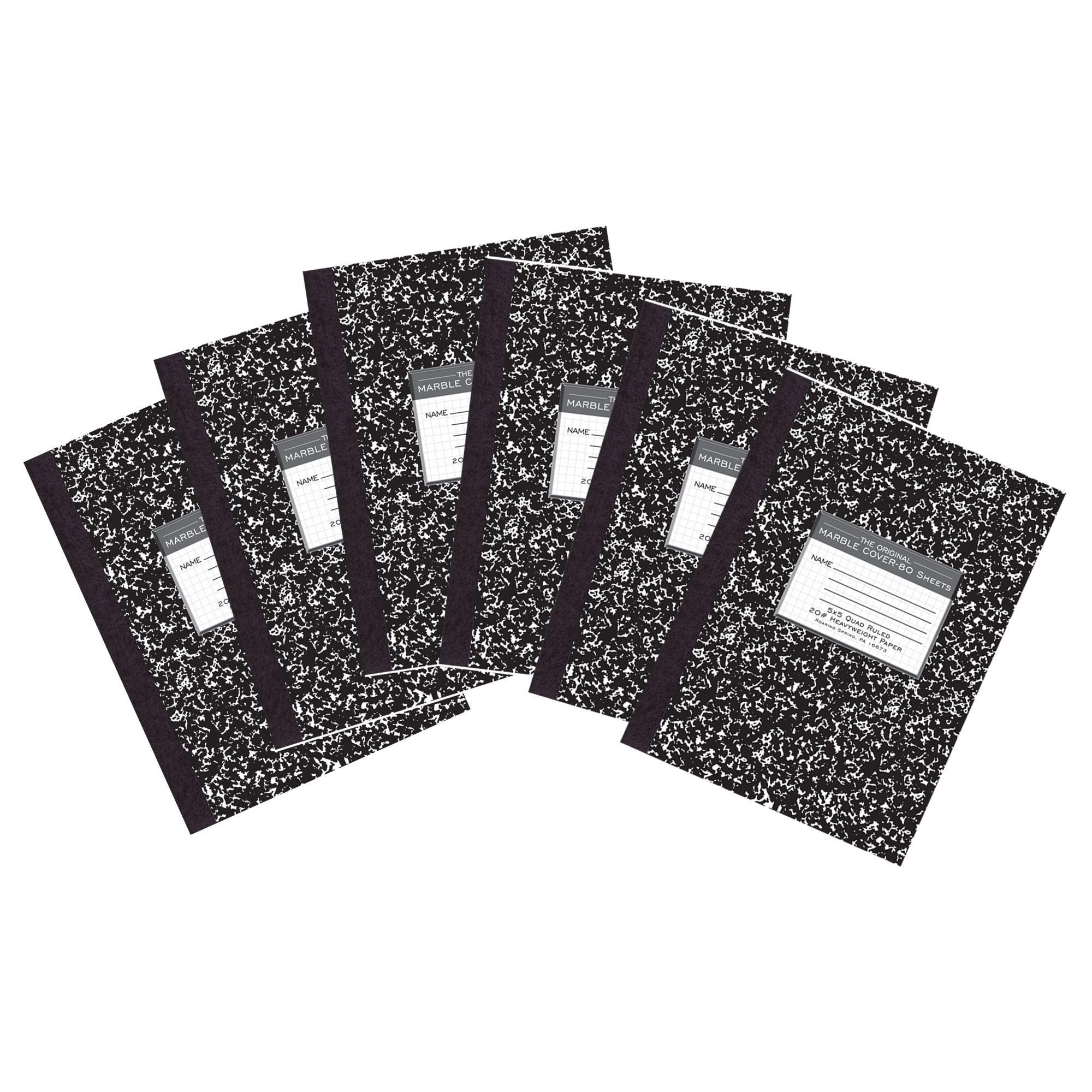 Roaring Spring Quaderni di composizione, confezione da 6, 26 x 19,8 cm, a righe a quadretti, 80 fogli, carta bianca di alta qualità, orgogliosamente realizzati negli Stati Uniti, copertina in