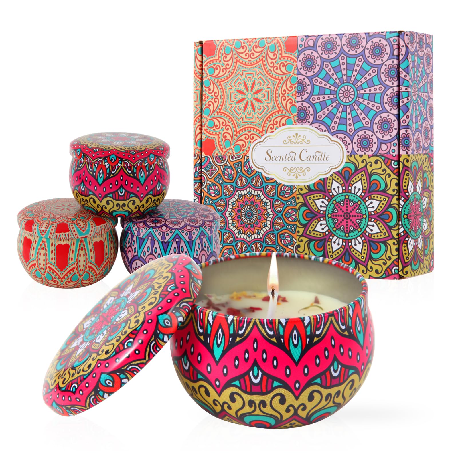 Scented Candles Gift Set Aromatherapy Candles for Home Soy Non Toxic Candles for Women Luxury Valentines Gift Candles for Bathroom Bedroom