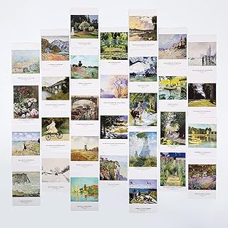Claude Monet Art Postcards, Famous Painting Modern Artwork Post Cards Bulk Pack(30 Pack), Vintage Aesthetic Picture Wall Collage, Postcards Poster for School Students Teacher Thank You Note Cards