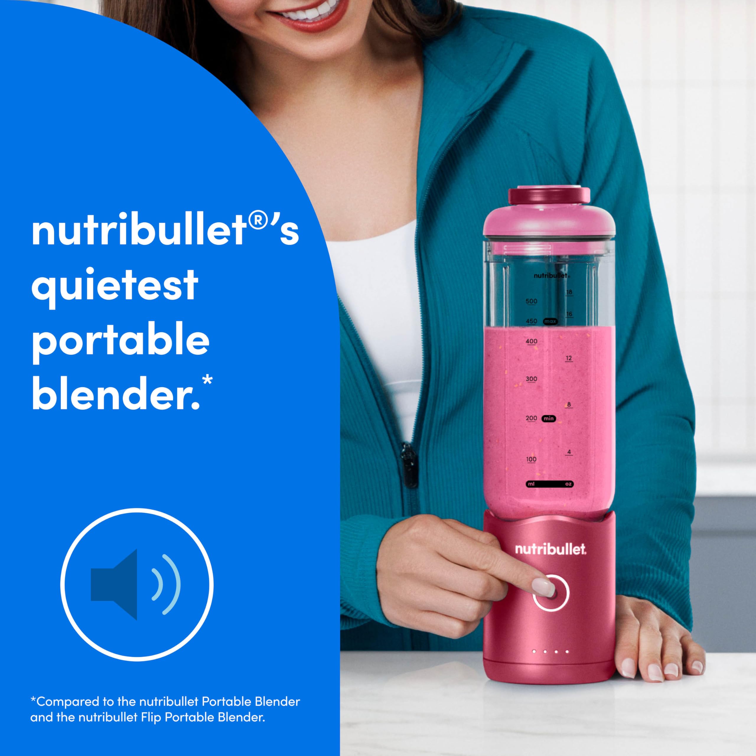 Nutribullet Flex Frullatore portatile NBPB50200WC, Rosso rubino
