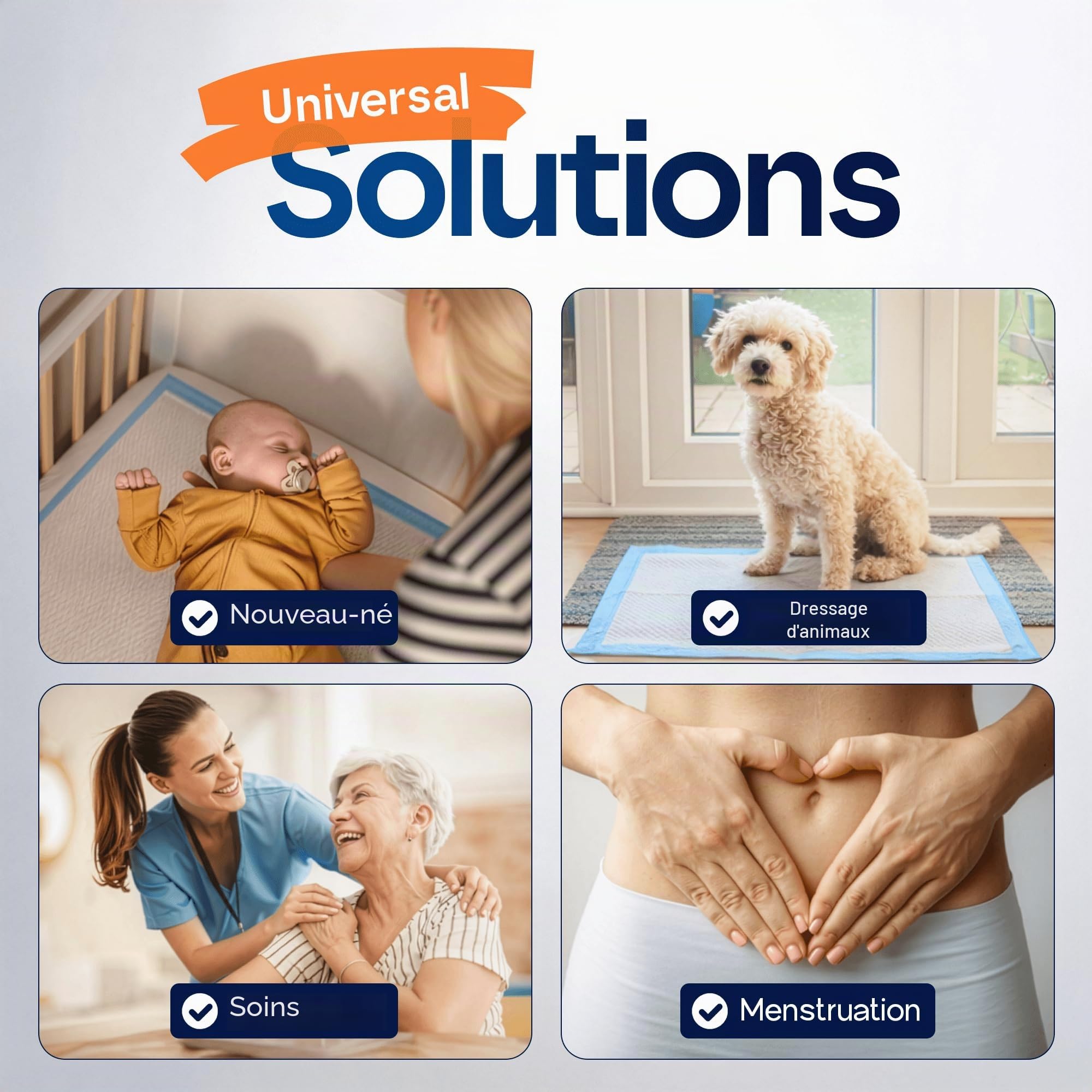 Healqu Alèse Jetable, Lot de 50 60x90 cm - Protège-Matelas Jetable Spécial Incontinence et Fuites Urinaires - Adultes, Enfants, Personnes gées et Animaux - Grand Format, Très Absorbant