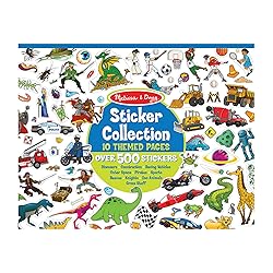 Melissa & Doug Sticker Collection Book: Dinosaurs, Vehicles, Space, and More - 500+ Stickers - FSC Certified
