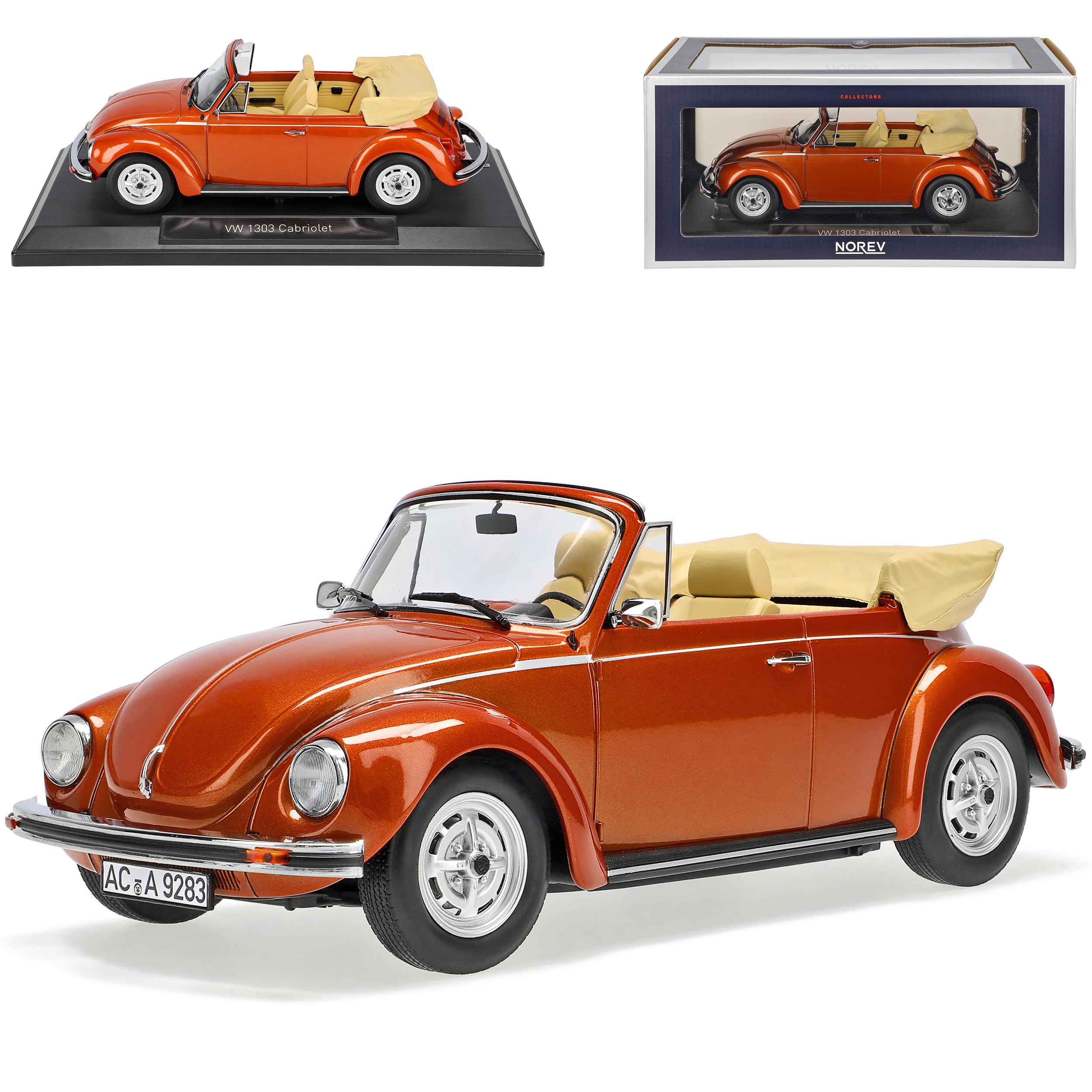 Volkwagen Käfer 1303 Cabrio Braun Metallic 1972-1975 1/18 Norev Modell Auto