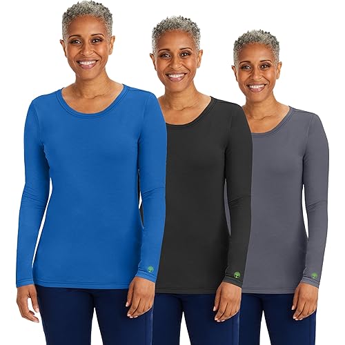 Healing Hands Women's Underscrub Soft Knit Melissa Longsleeve Scrub Tee with Breathable & Easy Care Fabric 5047