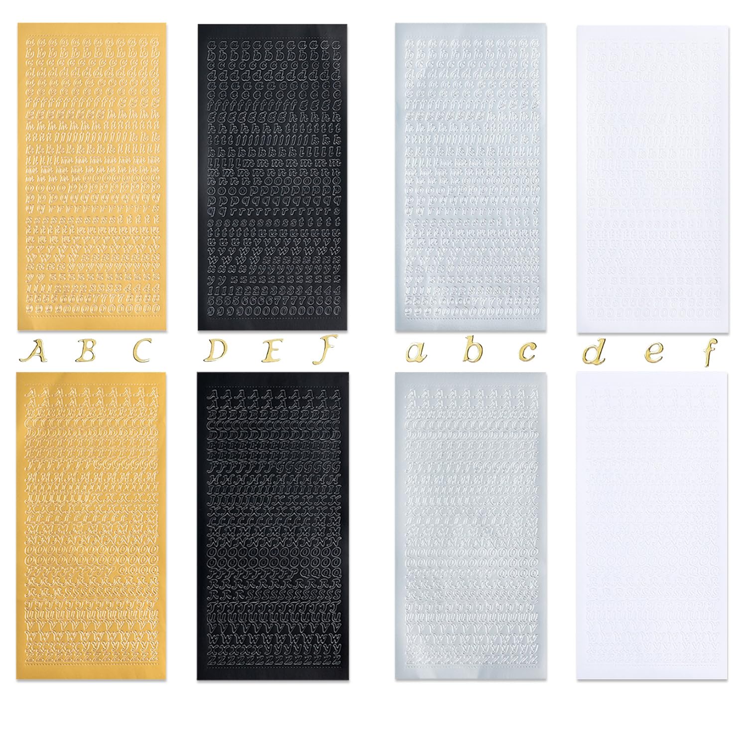 8 Hojas Juego De Pegatinas De Letras, Pegatinas Autoadhesivas Con Número De Alfabeto, Letras Para Álbumes De Recortes, Fácil De Pelar y Pegar, Ideal Para Papel De Regalo Decorativo De Bricolaje