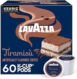 Lavazza Tiramisù Coffee, Single Serve Keurig K-Cup Pods, Flavored Coffee, 60-Count Box (6 Packs of 10)