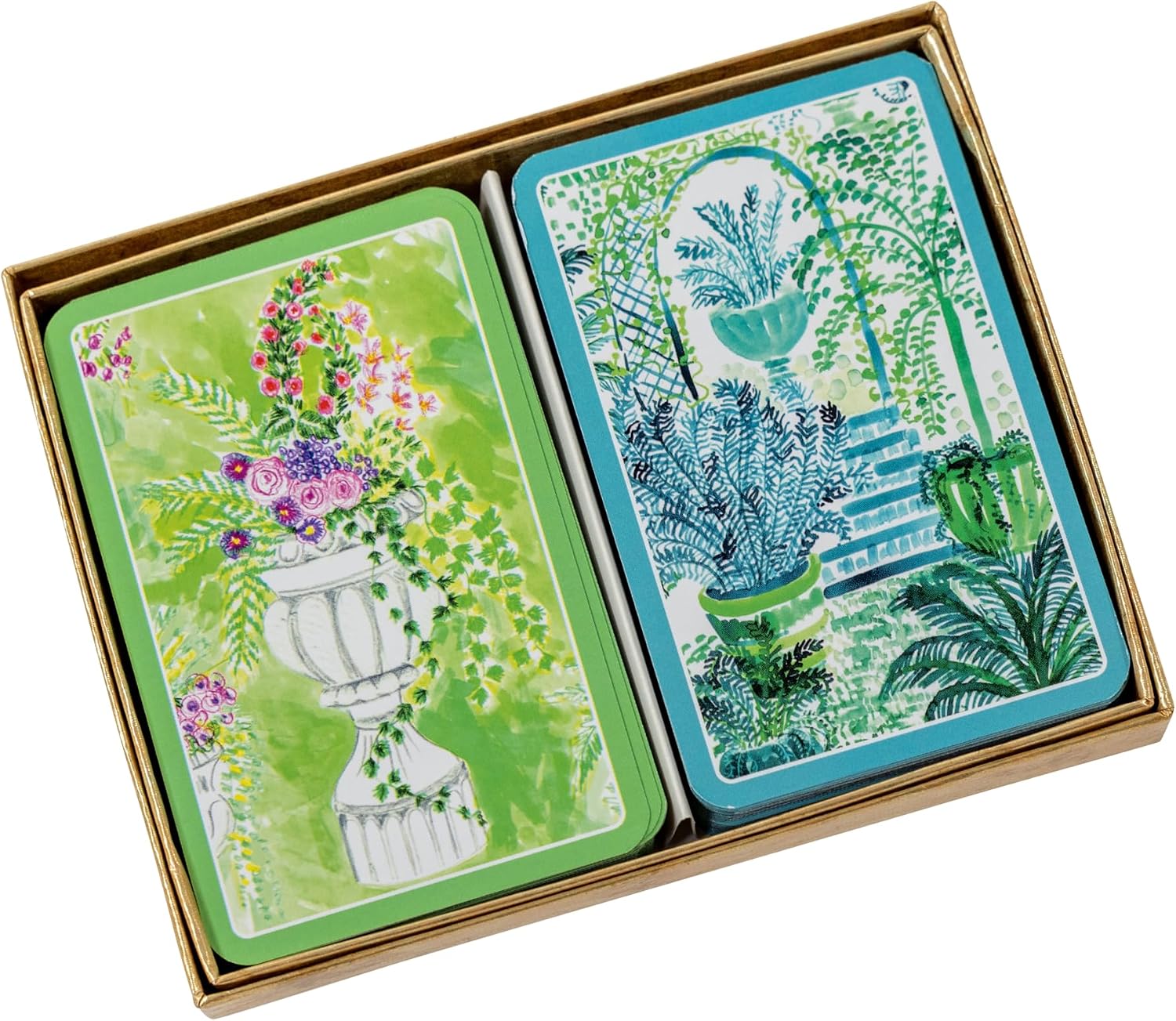 Caspari Large Type Bridge Playing Cards, Jardin de Luxembourg - Set of 2 Decks (PC149J)
