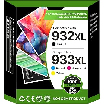 932XL 933XL Multipack Printer Cartridges Compatible with HP Officejet 7510