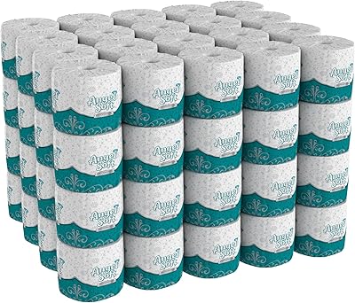 Georgia-Pacific Angel Soft ps 16880 White 2-Ply Premium Embossed Bathroom Tissue, 4.05" Length x 4.0" Width (Case of 80 Ro...