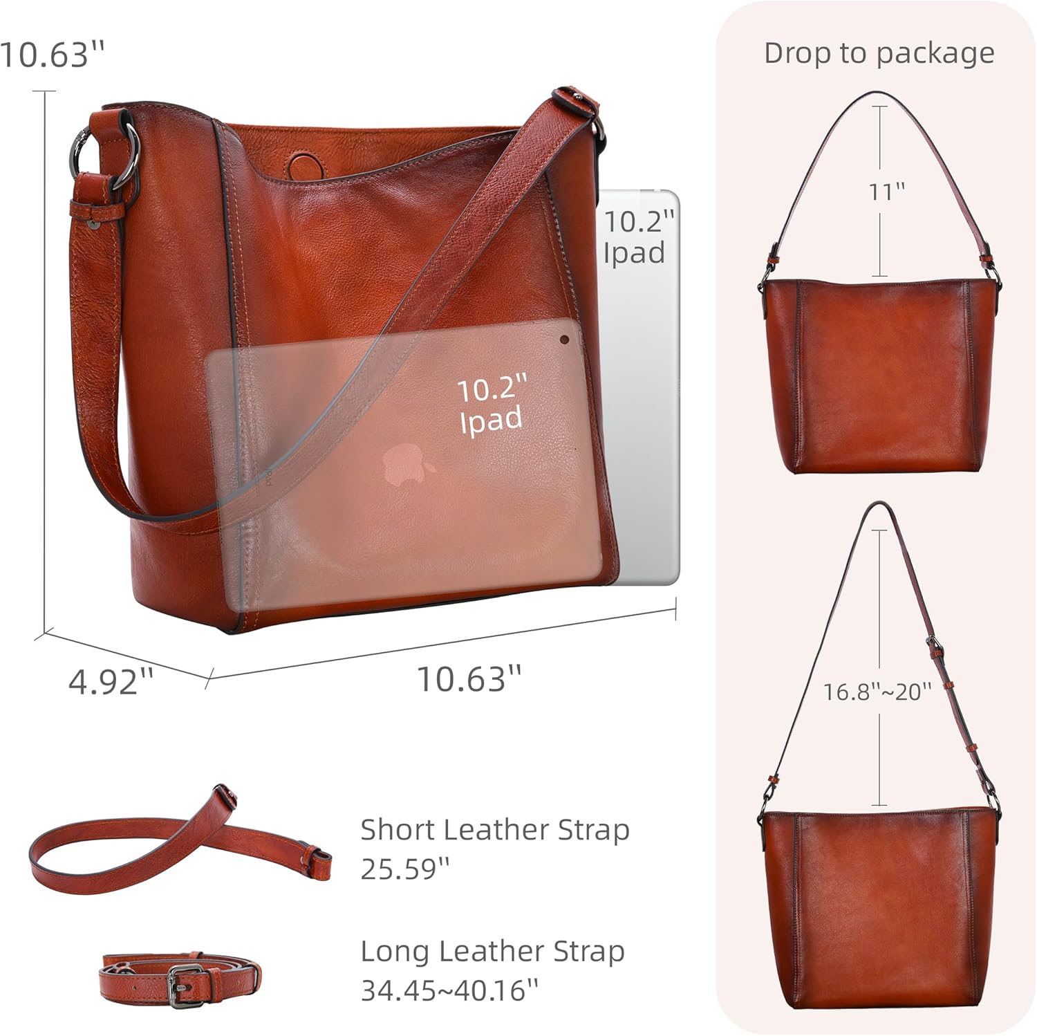 Iswee Leather Purses for Women Tote Bag Designer Crossbody Bag Women’s Shoulder Handbag Satchel Medium Work Purses - Image 4