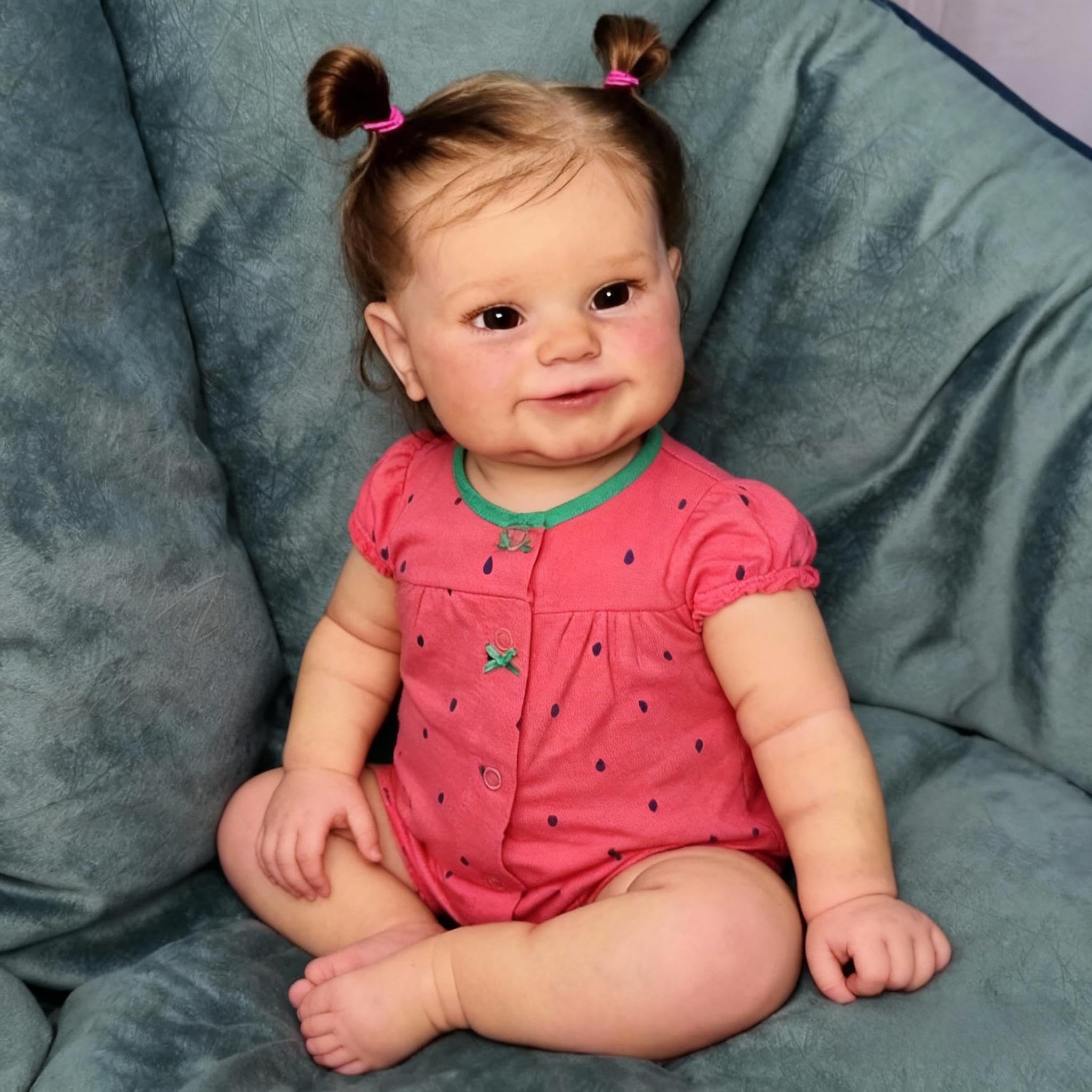 RXDOLL 20 pollici Dolce Sorriso Reborn Baby Dolls Silicone Full Body Vinyl Girl Realistica Bambola Neonata Impermeabile Realistico Bambole del bambino che sembrano Reborn Doll Full Silicone Reborn