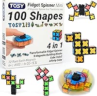 Vista 1 de TOSY Spinner Magnético Mini – 8 bloques, juguete 3 en 1: Spinner Fidget transformable, cubo infinito, cubo de rompecabezas 2x2, rellenos para Mini B
