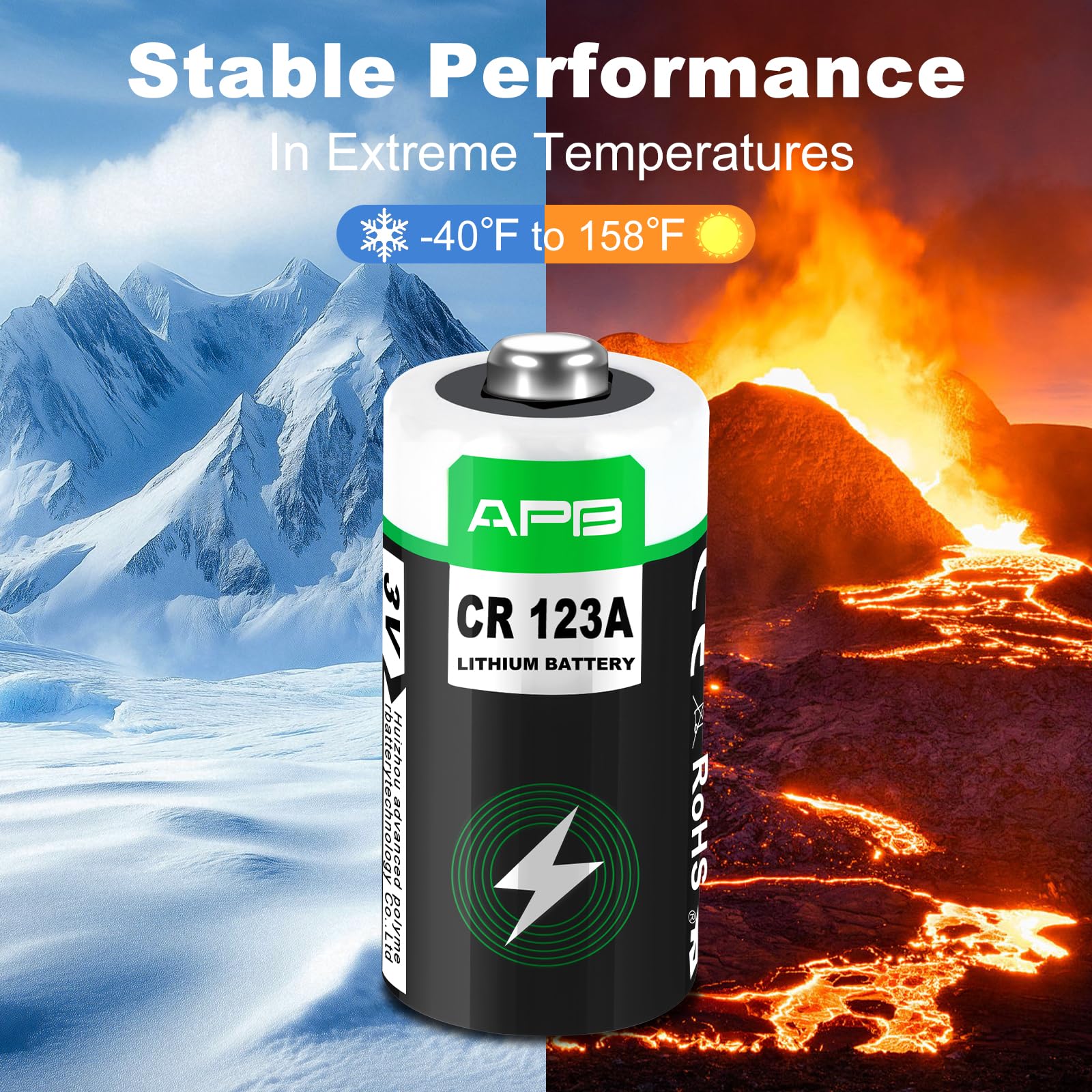 Batteria CR123A, 10 Pile CR123a 3V Litio Lunga Durata Batterie CR123 per Dispositivi Leggeri con Elevato Fabbisogno Energetico, Torce, Rilevatori di Fumo, Sistemi di Allarme, Proiettori, Telecamere