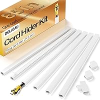 Vista 1 de Delamu Ocultador de cables, cubiertas de cable para cables en la pared, ocultador de un solo cable, cubiertas de alambre autoadhesivas para cables