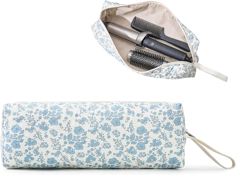 Maleta organizadora acolchoada YATFRIK para ferramentas de cabelo, com zíper e alça reforçada