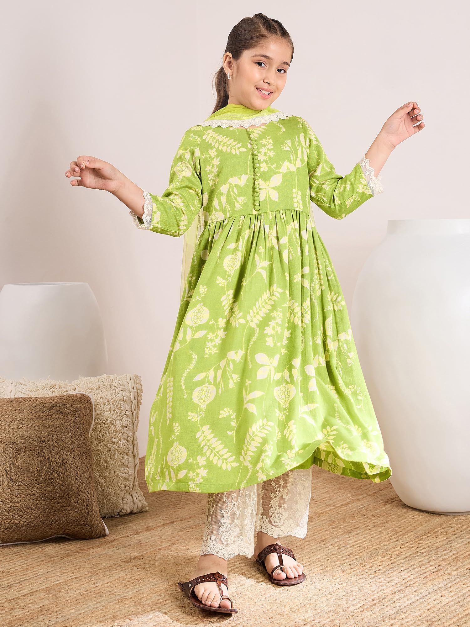 Pspeaches Dziewczynki 1 Kurta, 1 Payjama, 1 Dupatta