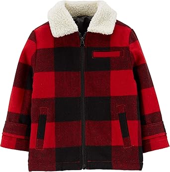 buffalo check wool coat