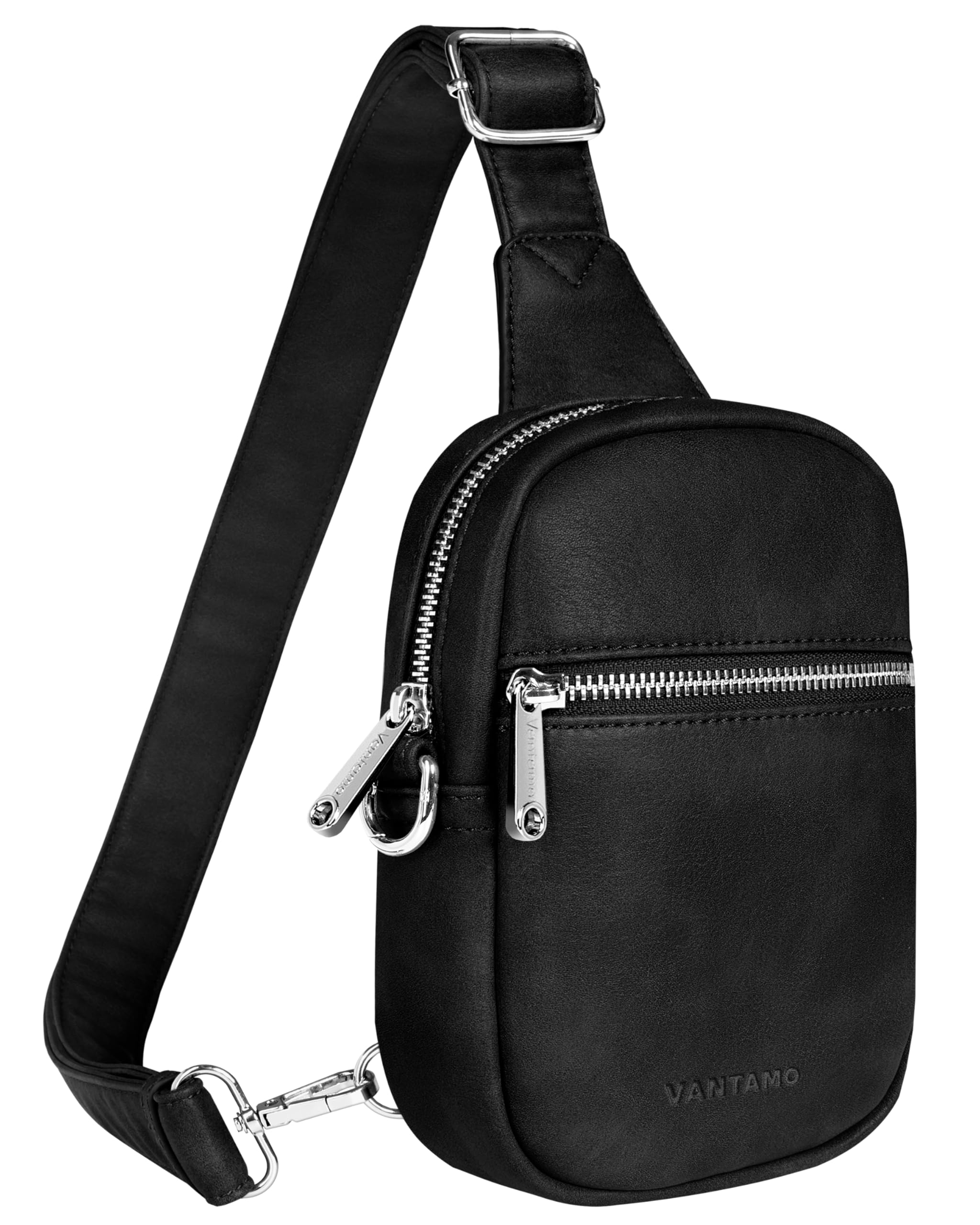 Vantamo Umhängetaschen für Damen: RFID-Blockierung, veganes Leder, Umhängetasche mit Anti-Taschendiebstahl-Clip
