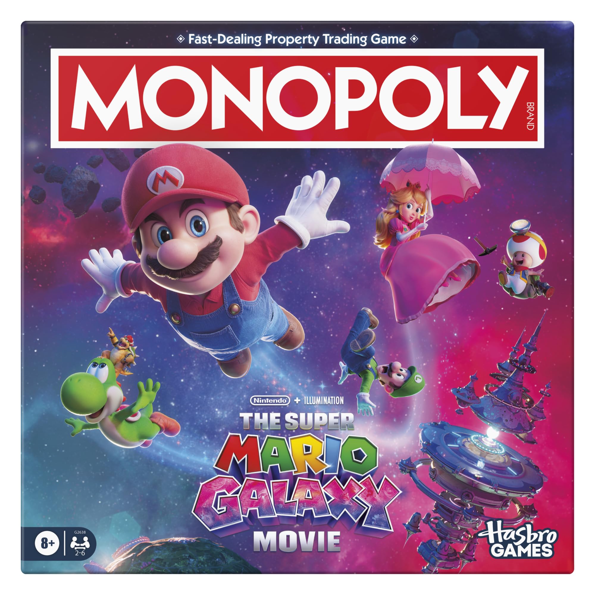Monopoly: The Super Mario Galaxy Movie Edition Brettspiel I lustige Familienspiele für Kinder, Jugendliche, Erwachsene | 2 bis 6 Spieler | ab 8 Jahren - Englische Version