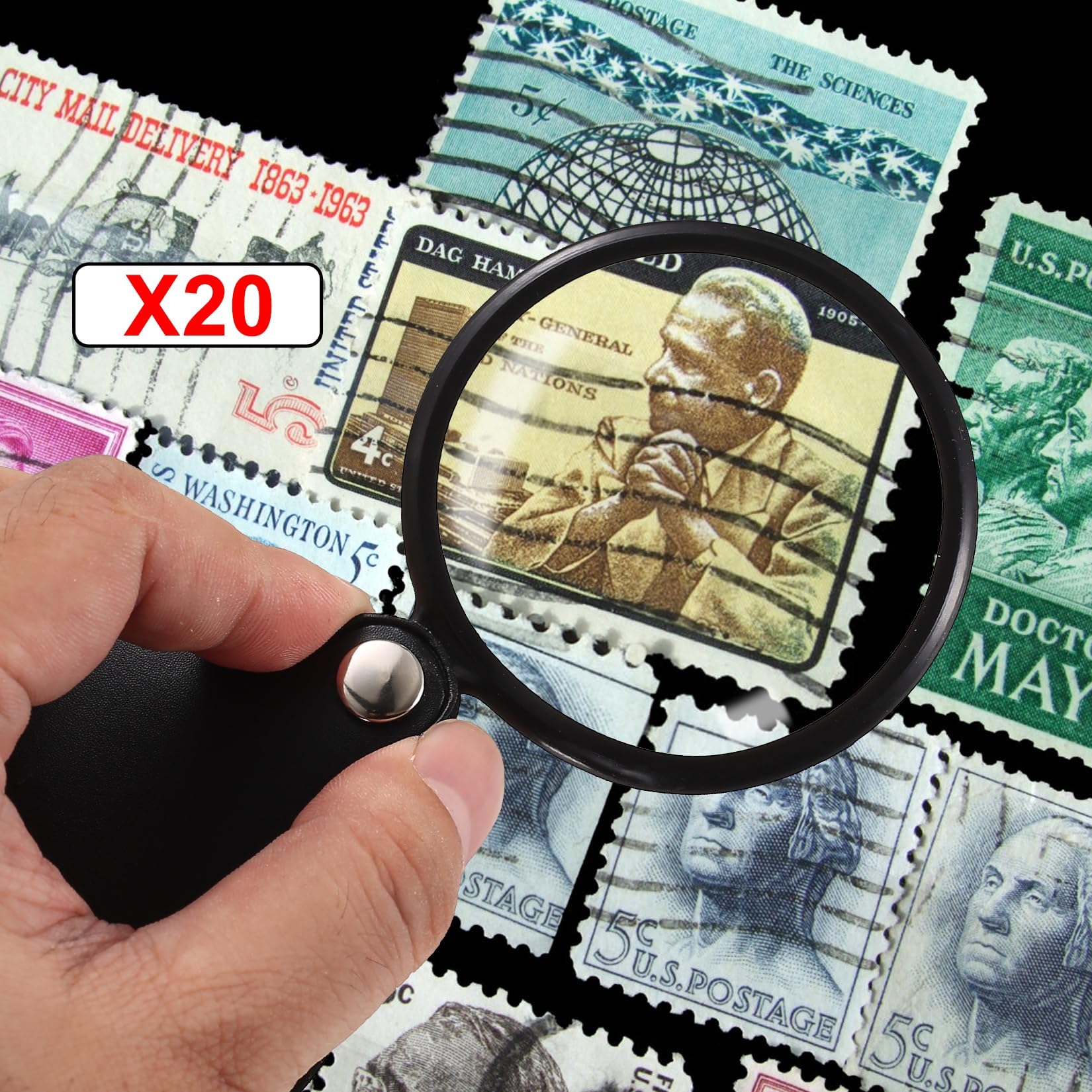 Lente Di Ingrandimento Con Luce Lente D'Ingrandimento 5X-20X Con Luce LED - Portatile Ricaricabile Per Lettura E Hobby Luce Led Ricaricabile - Foto 5