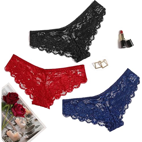 Avidlove Women Floral Lace Panties Sexy Hipster Underwear Cheeky Bikini Panties V-Shape Waistband Tangas
