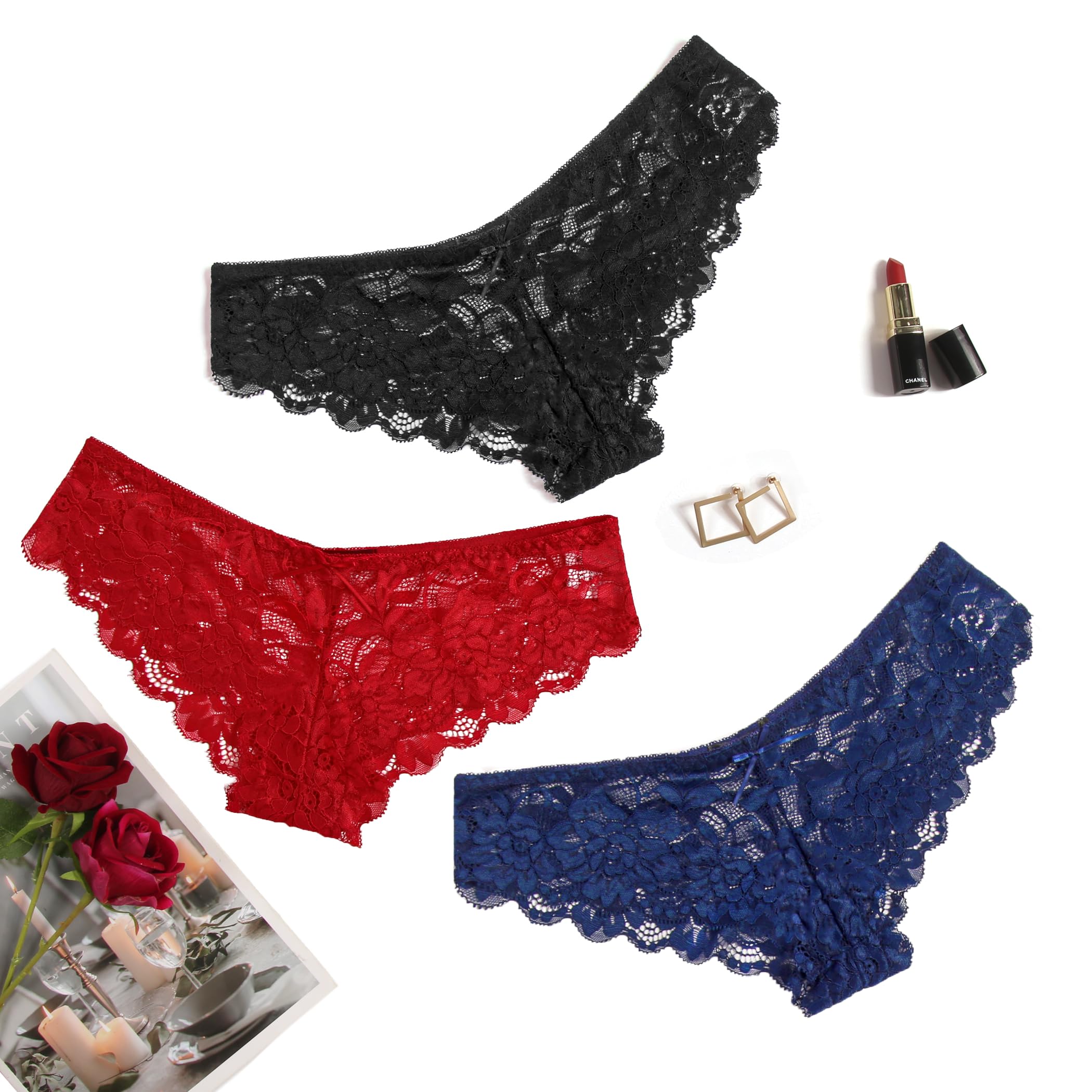 Avidlove Womens Underwear Lace Cheeky Panties Sexy Hipster Bikini Lingerie
