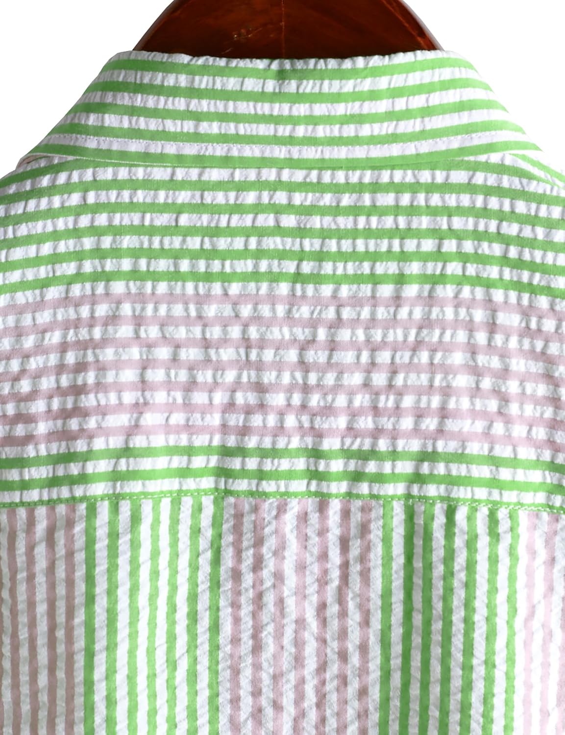 VATPAVE Mens Casual Striped Shirts Short Sleeve Button Down Summer Shirts Regular Fit Beach Shirts with Pocket - Image 6