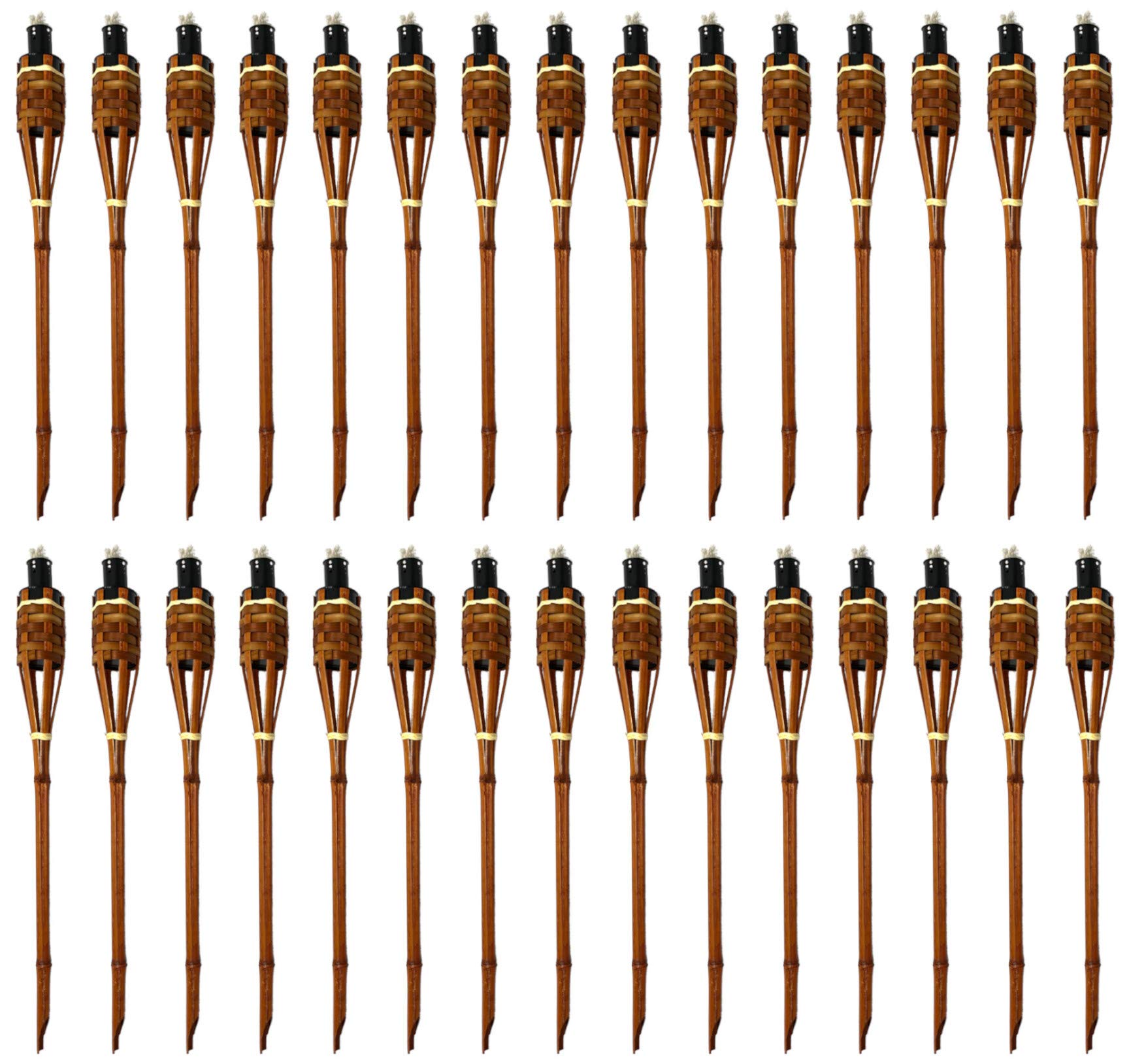 Moritz 30 Stück Bambusfackeln Fackel Deluxe 60 cm Dunkelbraun Gartenfackel Ölfackeln Garten Deko Öllampe Wegleuchte