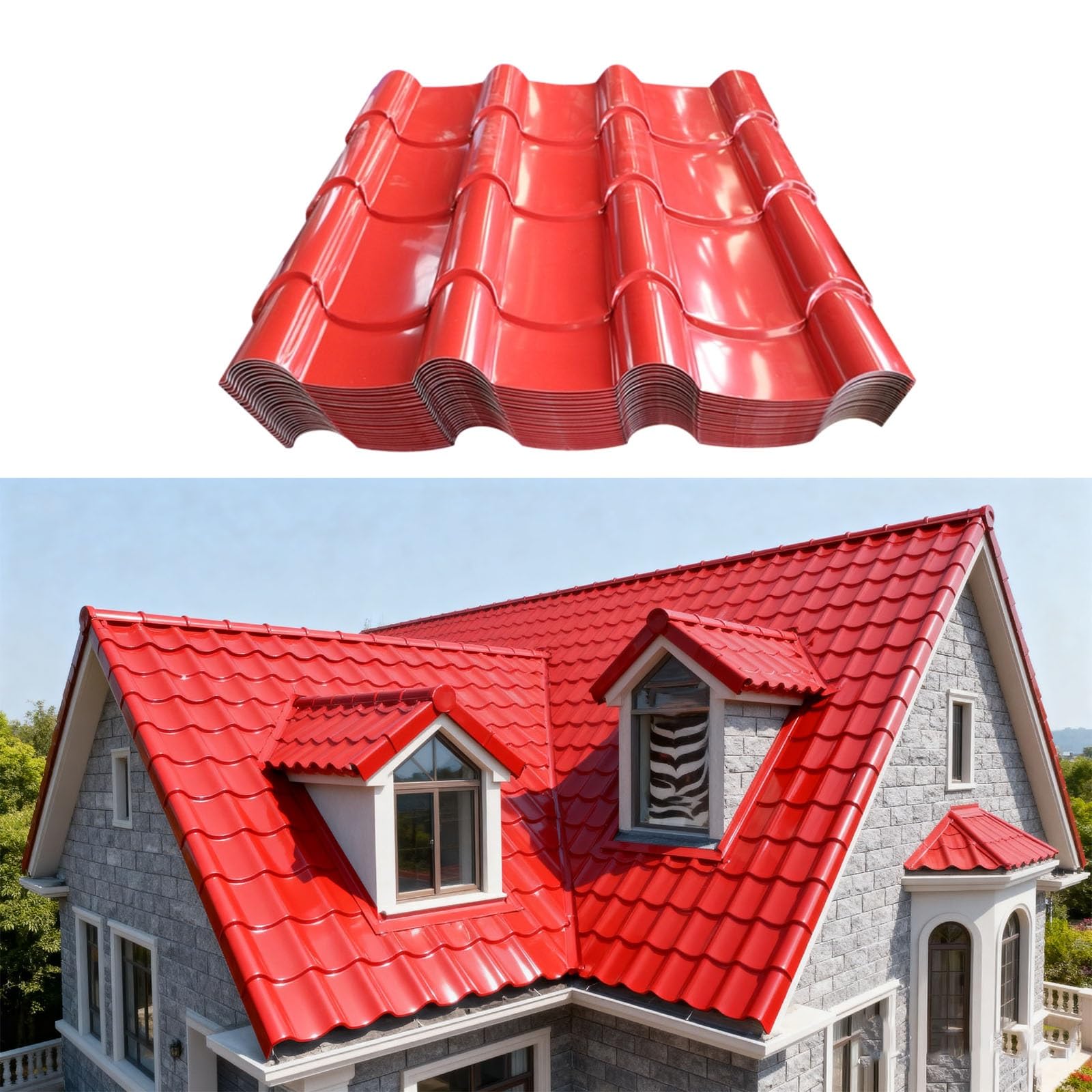 IBOWZ Aluminum Corrugated Metal Roof Tiles for Garage Shed Home and Villa