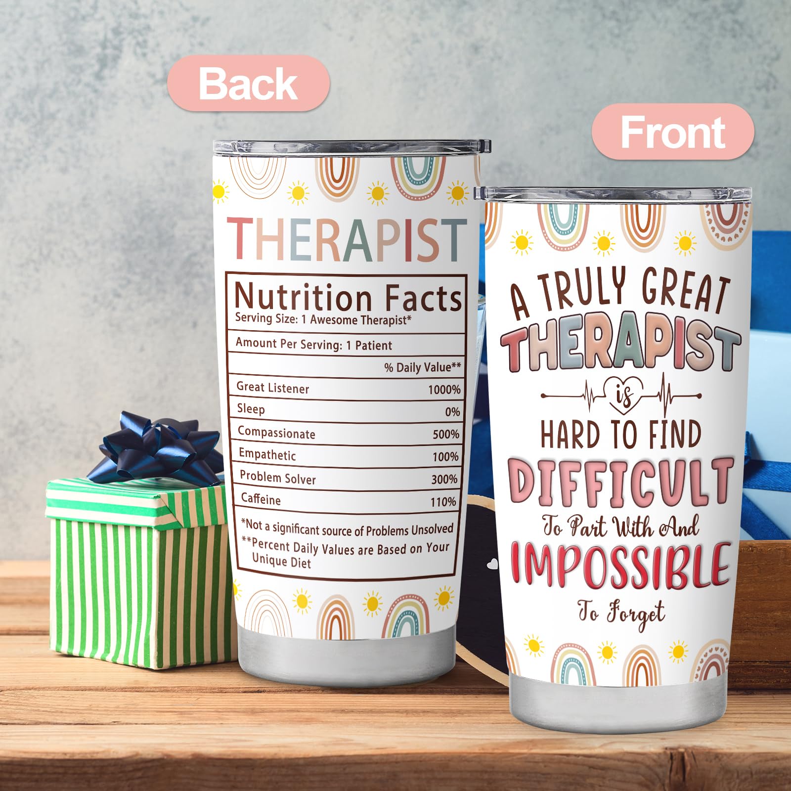 Therapist Gifts Tumbler,Respiratory Physical Speech Massage Occupational Mental Health Therapist Gifts,Therapist Office Decor,Travel Coffee Tumbler Mug 20oz