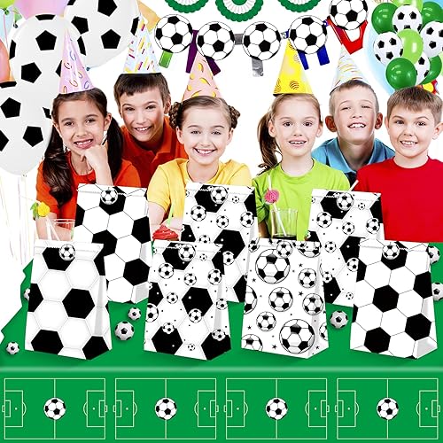 Miniatura 2 de BQK 24 bolsas de golosinas de fútbol, bolsas de aperitivos de fútbol, recuerdos de fiesta de fútbol, bolsas de golosinas de fútbol para fútbol,