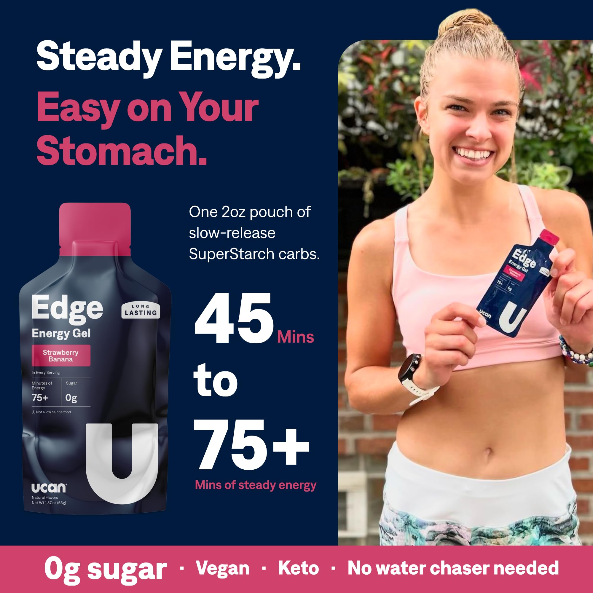 UCAN Energy Gel | Strawberry Banana | Sugar Free | 12 Pack — Amazon image 3