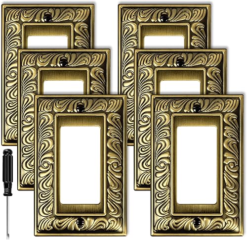 Cubiertas Decorativas de Interruptor de Luz de Latón Antiguo Placas de Pared Placas de Interruptor Basculante Cubiertas de Enchufes Material