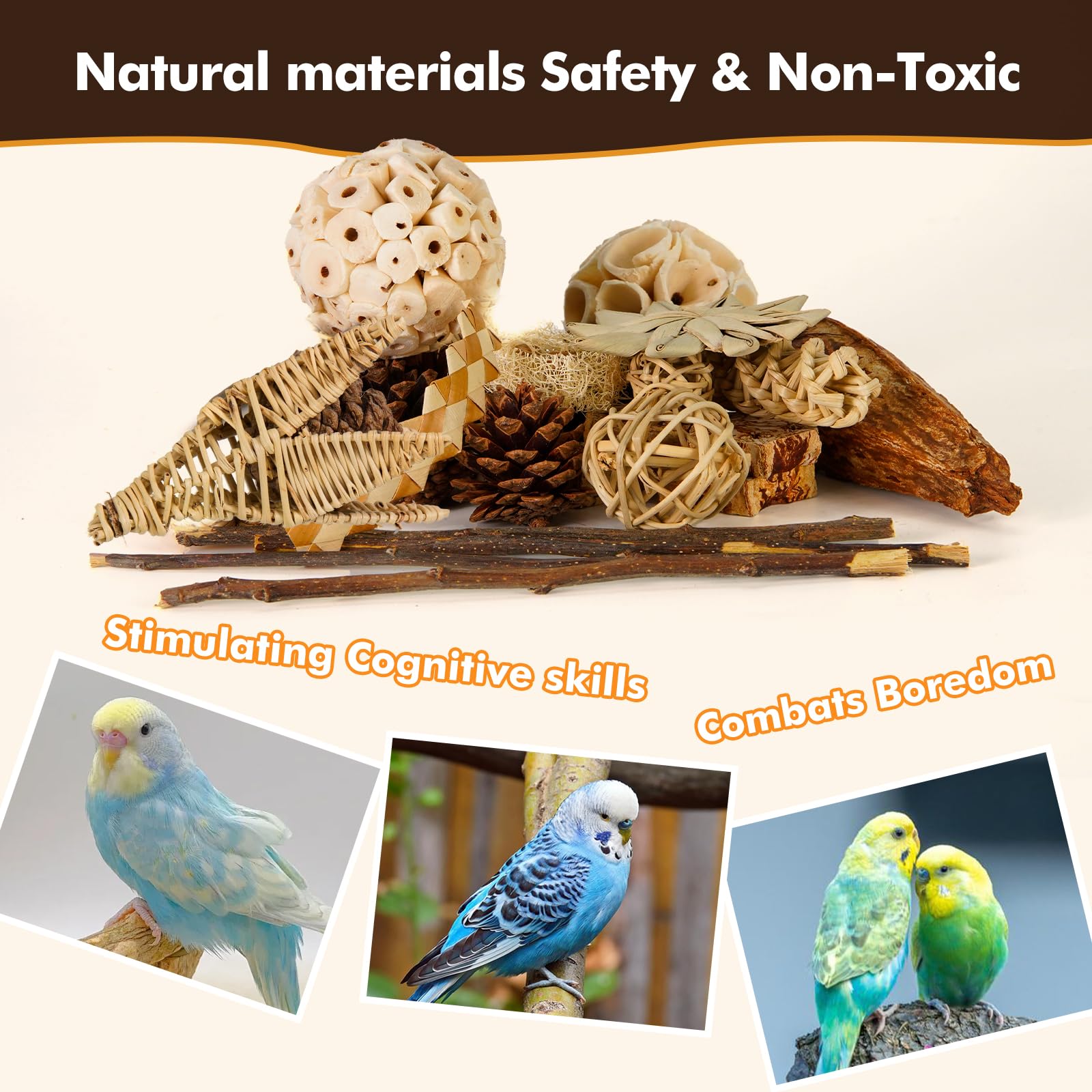 Bird Toys Bird Toys Box Bird Foraging Toys Bird shredding Toys Budgie Toys Conure Toys Cockatiel Toys Parrot Toys Parakeet Toys Bird cage Accessories Cockatiel Budgie Parakeet Conure African Grey - image 6