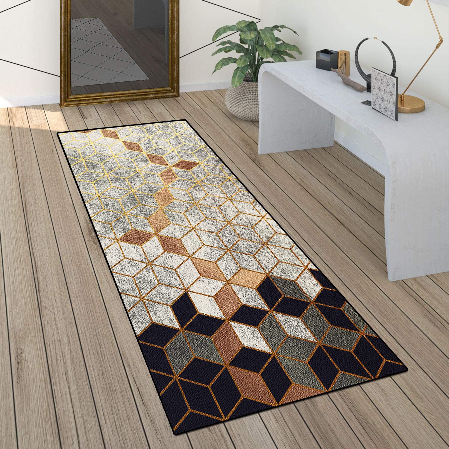 Paillasson antidérapant 120x140cm grand tapis lavable pour chambre et cuisine