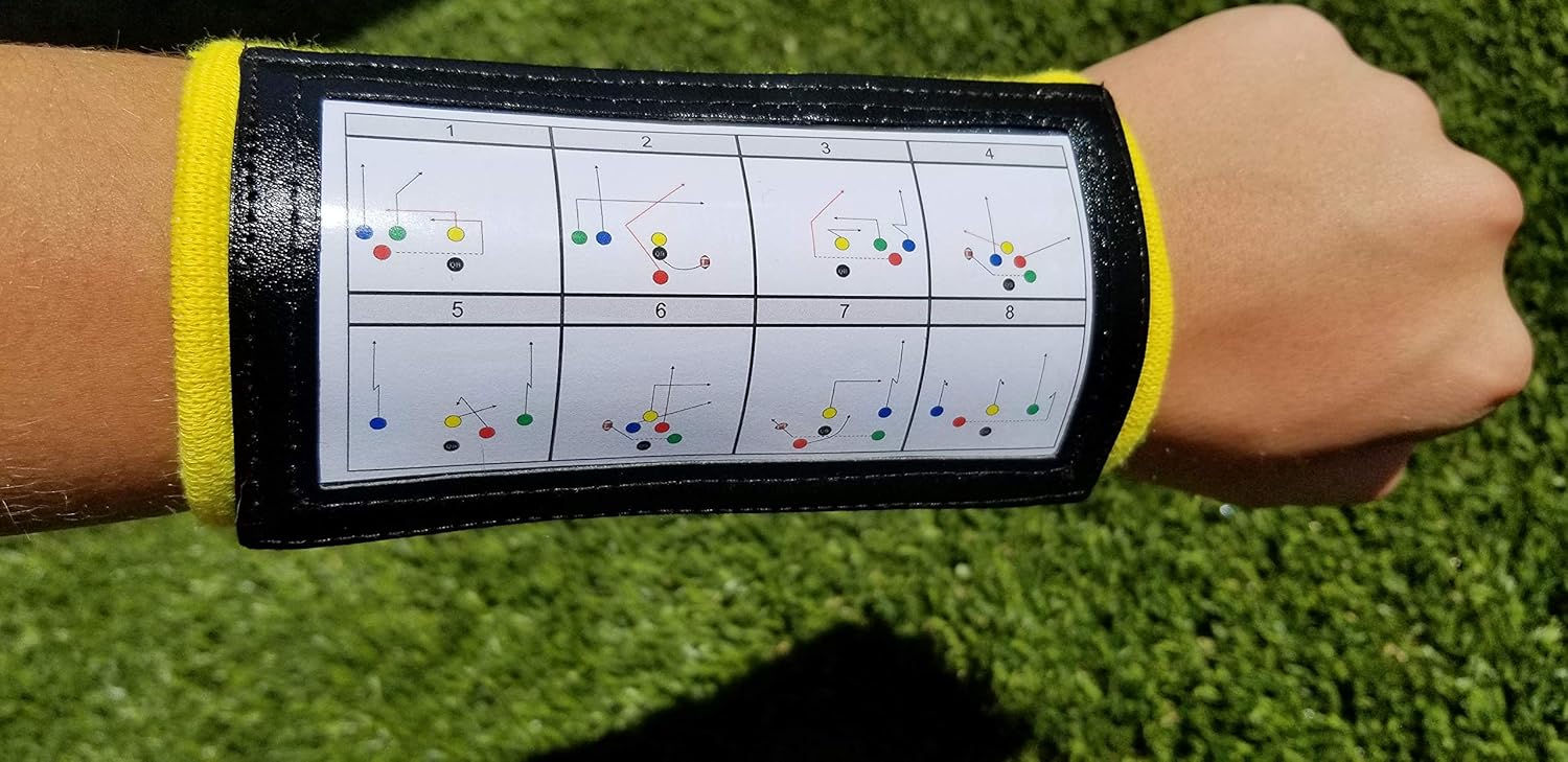 Y23 - Football Wristbands - Wrist Coach - QB Wristband - Football Play Wristbands - Playbook Wristband