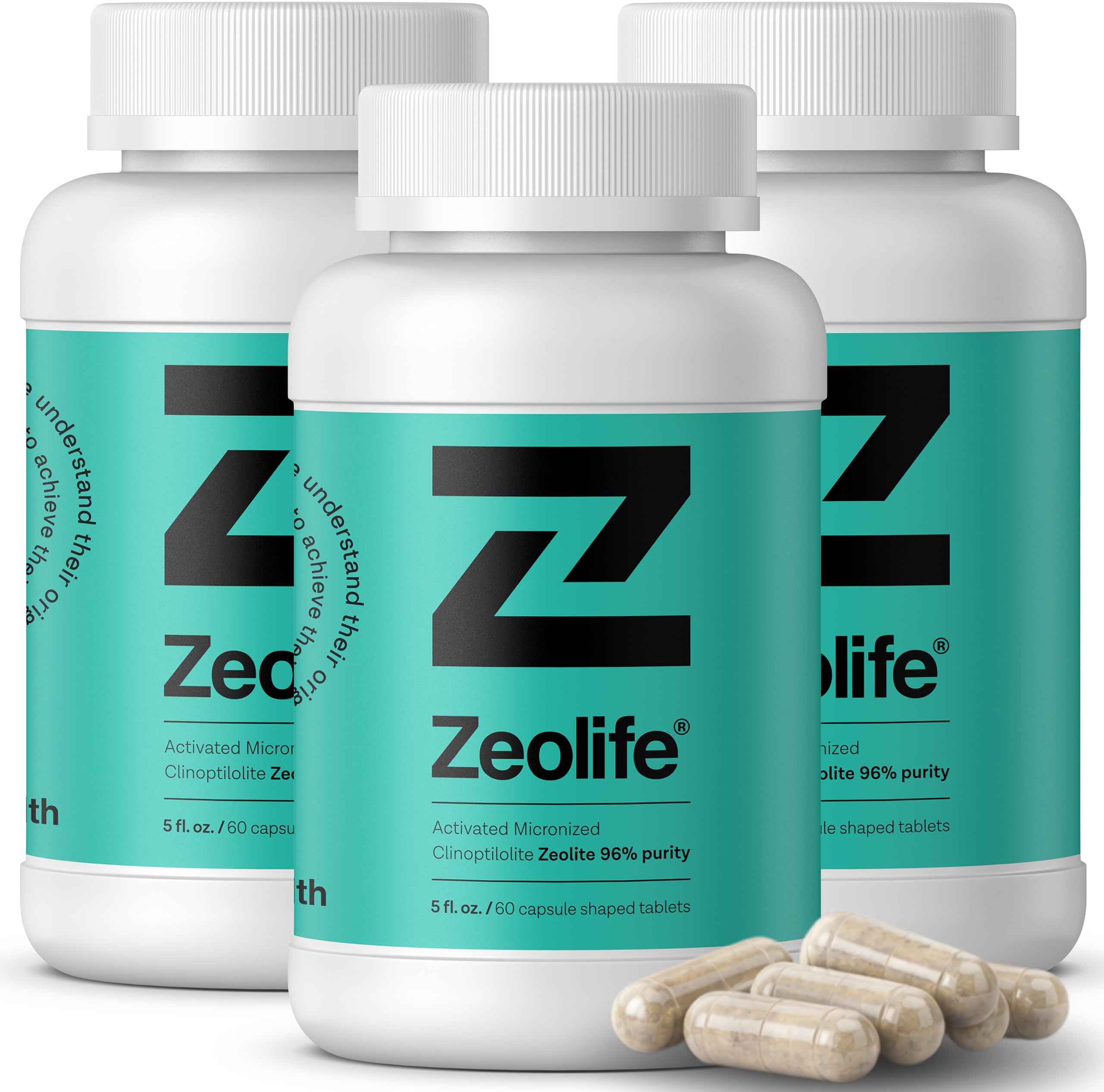 Zeolite Capsules 3 Pack 3 Month Supply 96 Percent Pure Clinoptilolite 0.04 oz per Capsule 180 Count Mineral Supplement for Adults