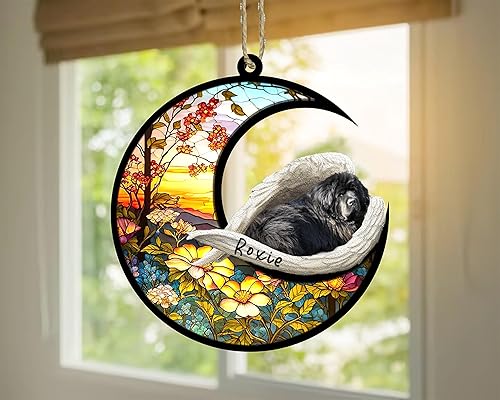 Miniatura 690 de Chow Chow Dog Memorial Suncatcher, adorno de Navidad Chow Chow con nombre, atrapador de pérdida de mascotas, regalos para los amantes de los perros