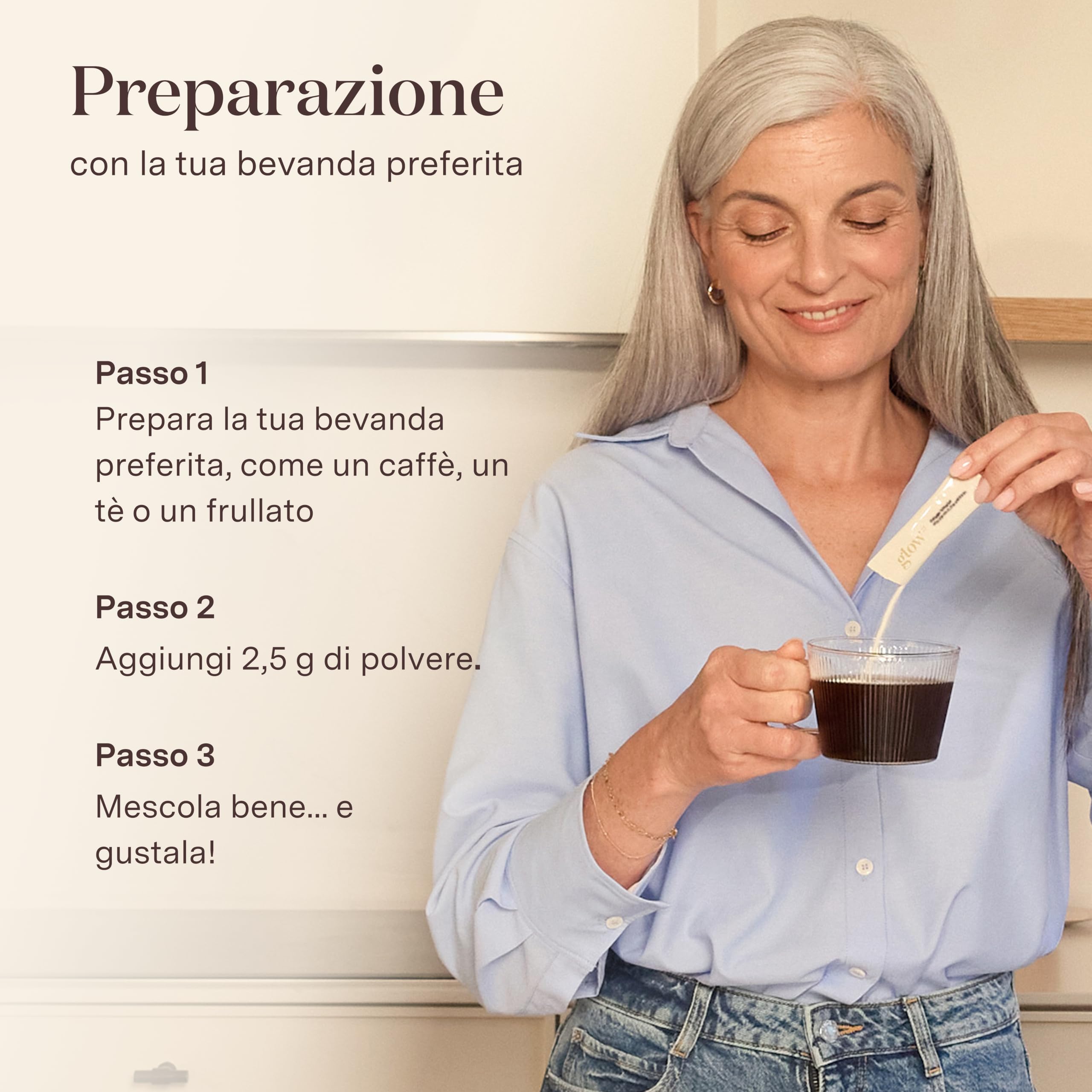 Glow25® Collagen Intensive – Tripeptidi, vitamina C, zinco, biotina | Collagene marino idrolizzato premium con tripeptidi, vitamina C, zinco, biotina – Peptidi di tipo I e III