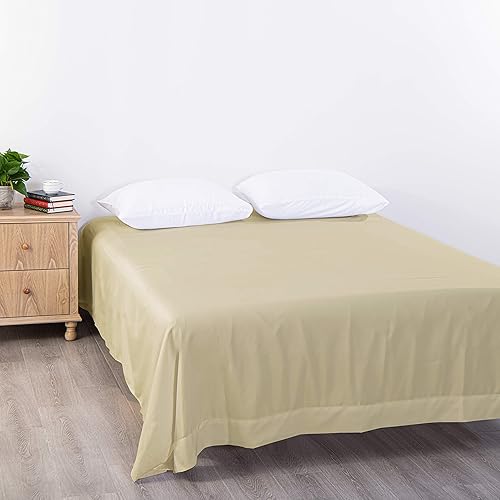 Vista 166 de BEDSUM Sábana encimera de microfibra tamaño individual, de lujo, 1800 hilos, resistente a las arrugas y a la decoloración, color blanco