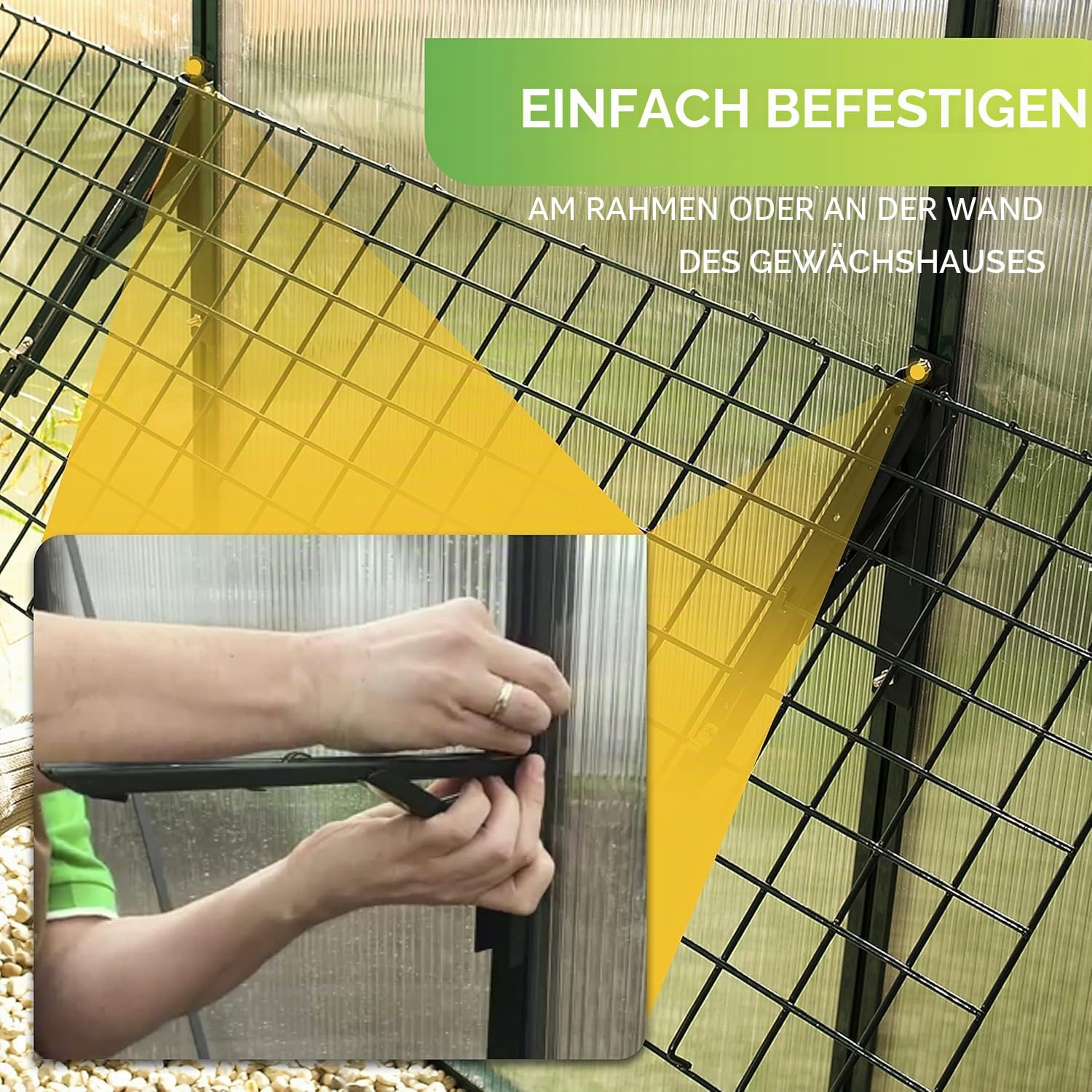 BioGreen Regal für Gewächshaus „Bruno“ 40 × 120 cm – klappbar, galvanisierter Stahl, mehr Platz im Gewächshaus, einfache Montage mit Alukonsolen