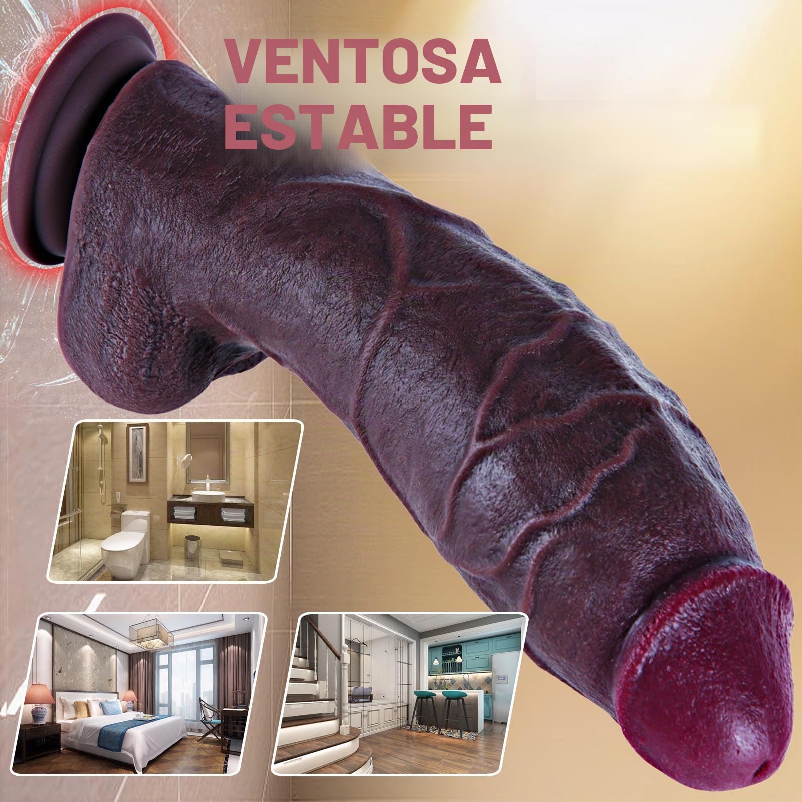 Dildo gigante de 9,2 cm de diámetro, 38 cm de largo, grueso, con ventosa, estimula el punto G, silicona de doble densidad, juguete anal XXXL, ideal para hombres y mujeres expertos