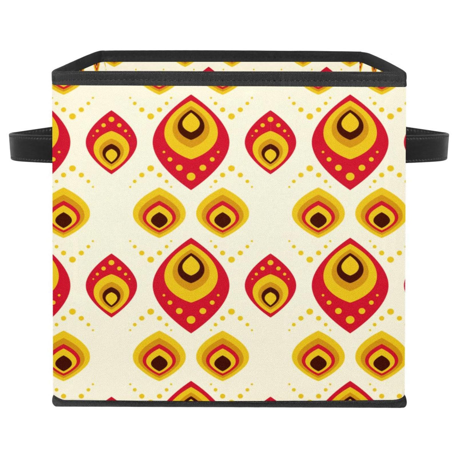 Boîte de rangement pliable tissu cube paon pour jouets et vêtements